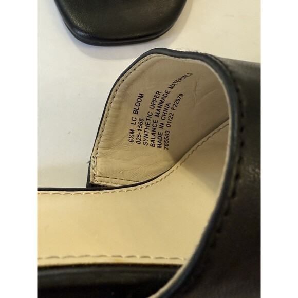 Liz Claiborne LC Bloom Women’s Black Block Heel Slide Sandals 6.5 M Memory Foam - Picture 6 of 6